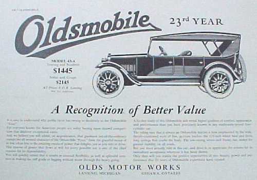 1917 Oldsmobile Auto Advertising